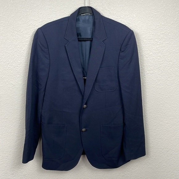 Club Monaco Navy Blue Blazer Suit Jacket Wool Mens Sz 40 - Picture 1 of 14